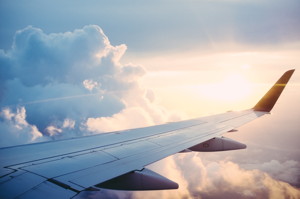 Air travel representing a student's supported arrival in Malta